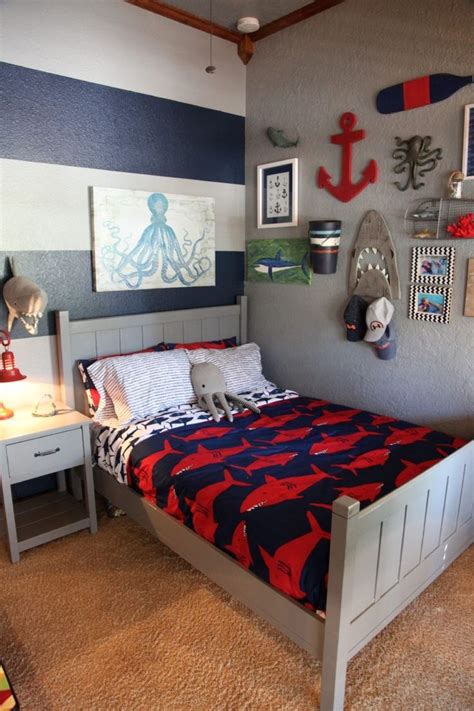 Blog home design video contributor news. Shark Themed Boy's Room... - Home Decor | Boy bedroom ...