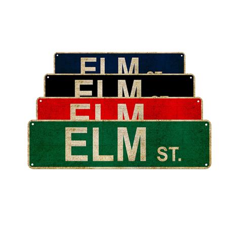 Elm St Street Sign Rustic Vintage Retro Metal Decor Street Etsy