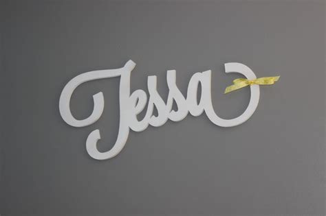 Tessa Wooden Name Sign For Gender Neutral Yellow Blue And Grey You Are