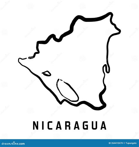 Nicaragua Country Simple Outline Vector Map Stock Vector Illustration