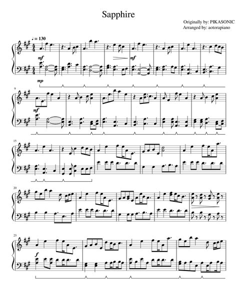 Sapphire Sheet Music For Piano Solo