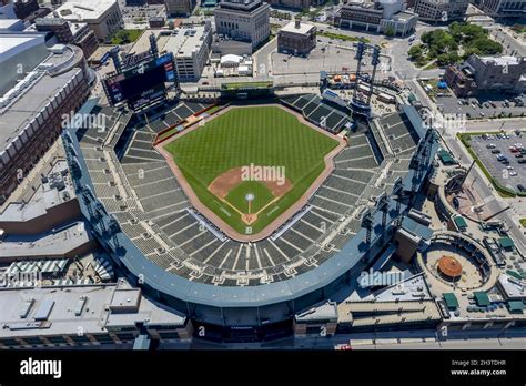 Aerial View Of The Detroit Tigers Home Comerica Park Stock Photo Alamy