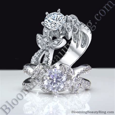 View more view less remove filter. Lotus Leafy Split Shank Diamond Flower Engagement Ring ...