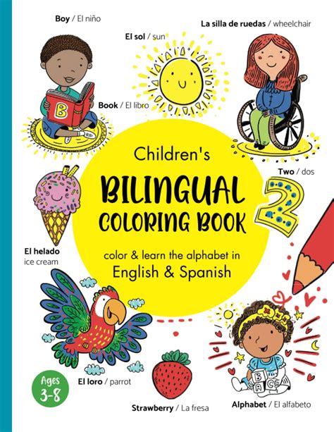 Children´s Bilingual Coloring Book Color And Learn The Alphabet And