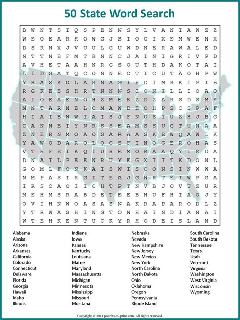 States And Capitals Crossword