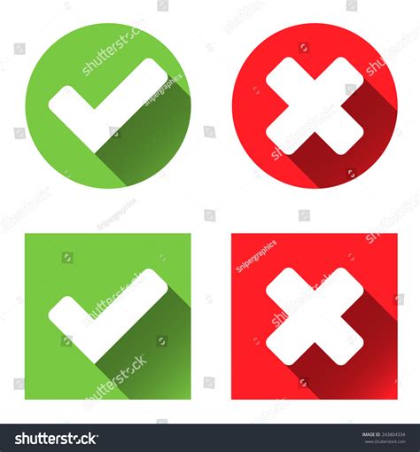 Yes And No Icons Stock Vector Illustration 243804334