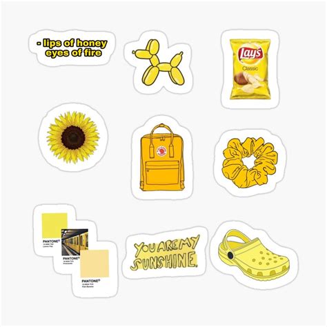 Pastel Yellow Aesthetic Stickers