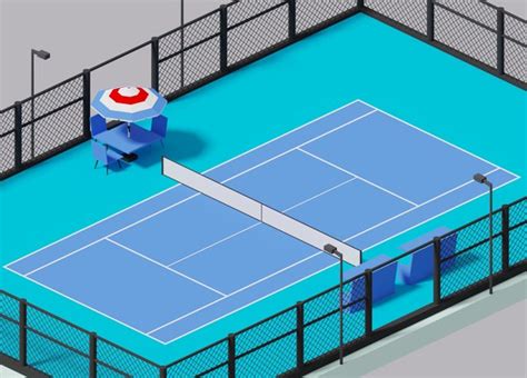 3d Cartoon Simple Tennis Court Model Turbosquid 1541091
