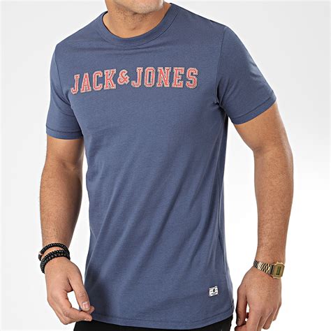 Jack And Jones Tee Shirt Logo Bleu