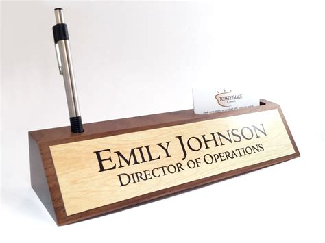 Custom Wooden Desk Name Plate Card Holder New Job T Office Desk