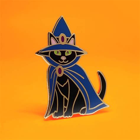 Cat Witch Pin Hard Enamel Etsy Enamel Pins Halloween Pins Pin Art