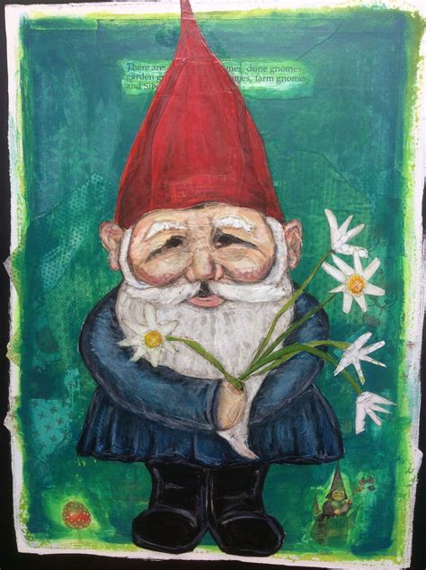 Mixed Media Gnome Painting Painting Gnome Paint Art