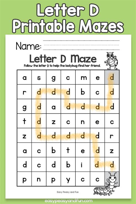 Letter D Mazes Easy Peasy And Fun Membership