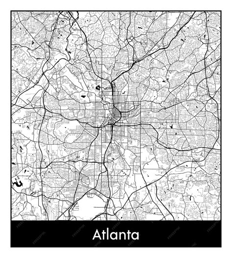 Premium Vector | Minimal city map of Atlanta (United States, North America)