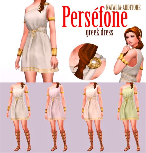 Perséfone Greek Dress Normal And Long Greek Dress Sims 4 Dresses Sims