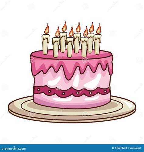Birthday Cake Cartoon Stock Vector Illustration Of Cream 145374234