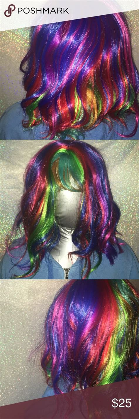 Rainbow Wig 6ix9ine Inspired Halloween Wig Rainbow Wig Halloween
