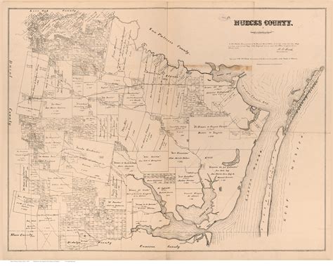 Nueces County Texas 1879 Old Map Reprint Old Maps
