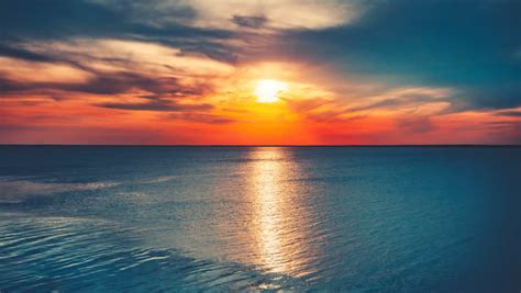Beautiful Sunset Over Ocean With Stock Footage Video 100