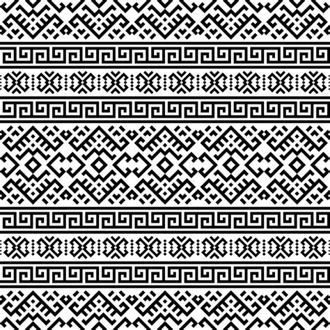 Ikat Aztec Ethnic Seamless Patterns Design In Black And White Color