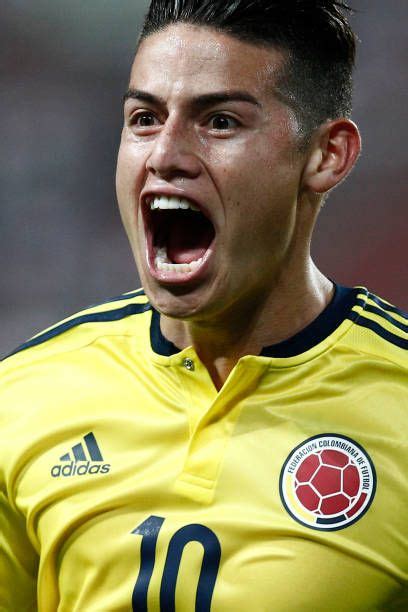 James Rodriguez Of Colombia Celebrates After Scoring The First Goal Of