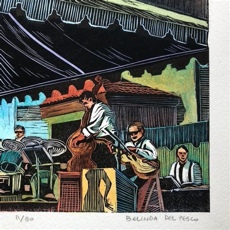 Music Art Original Color Linocut Bill Elliott Swing Orchestra Etsy
