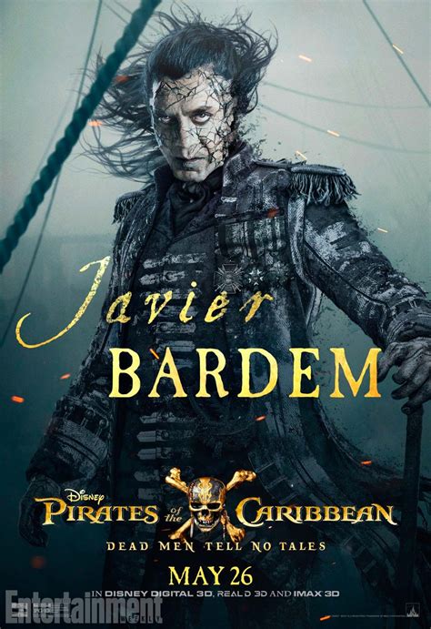 Piratas Del Caribe 5 Nuevo Cartel De Personaje Con Javier Bardem