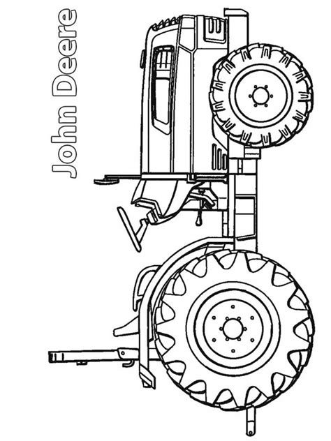 Kolorowanka John Deere Ciągnik Rolniczy Ladnekolorowankipl