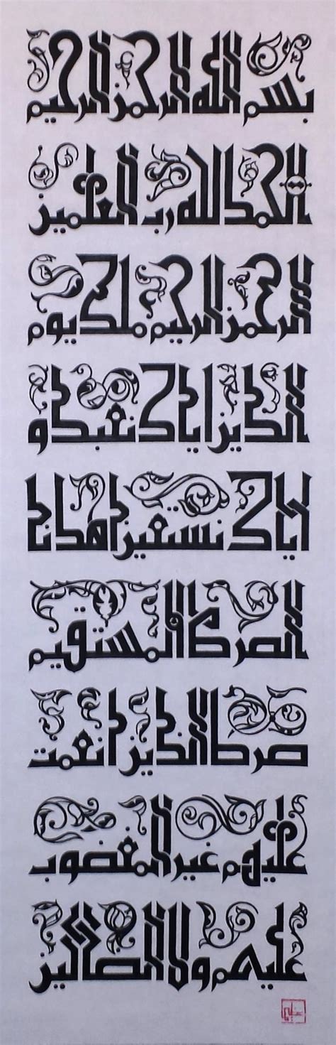 Al Fatihah In The Kufic Style For Sale £