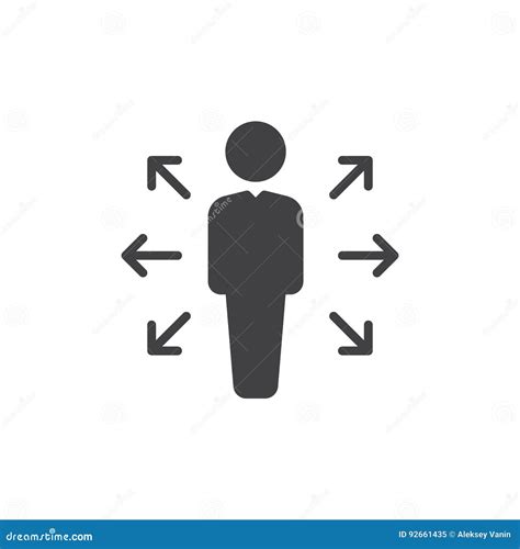 Person And Arrows Icon Vector Filled Flat Sign Solid Pictogram