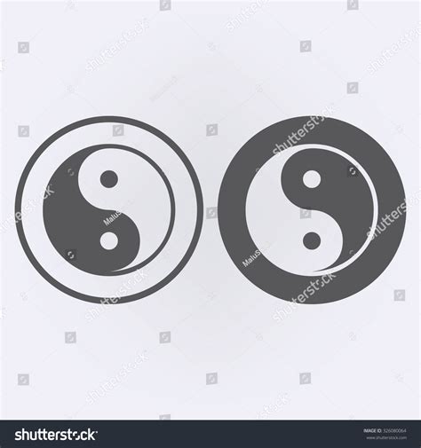 Yin Yang Symbol Set In Circle Vector Illustration 326080064