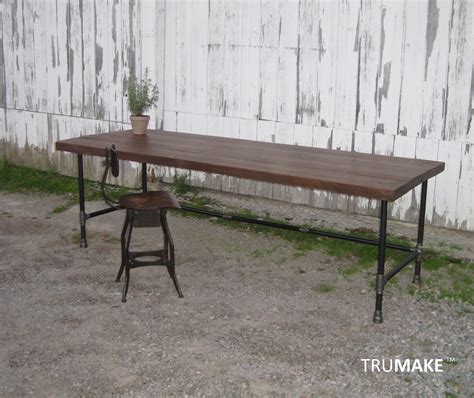 Industrial Wood Desk. Steel Pipe Leg Desk. Office Desk. Modern Farmhouse Desk. Rustic Desk 
