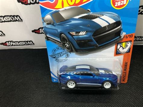 Hot Wheels 2020 Ford Mustang Shelby Gt500 Blue Custom W Real