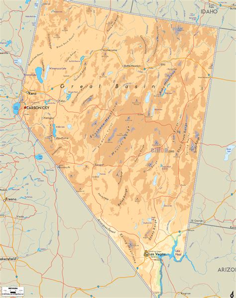 Map Of Nevada Mountain Ranges World Map