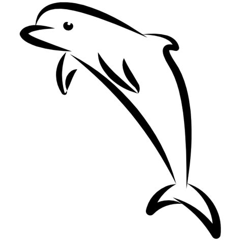 Outline Dolphin Sticker