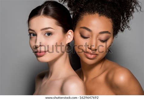 Portrait Naked Multicultural Women Perfect Skin Stock Photo Shutterstock