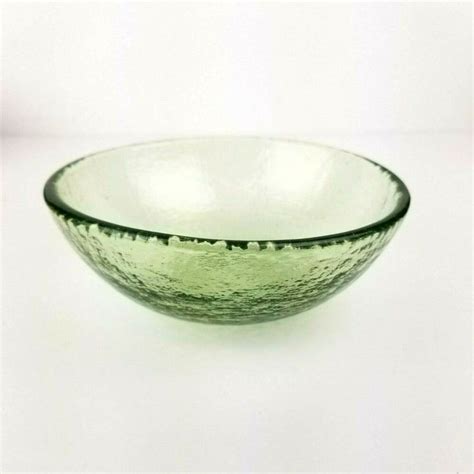 Fire And Light 1 Bowl 6in Recycled Glass Used Arcata Art Celery Green Eclectic Recycled Glass