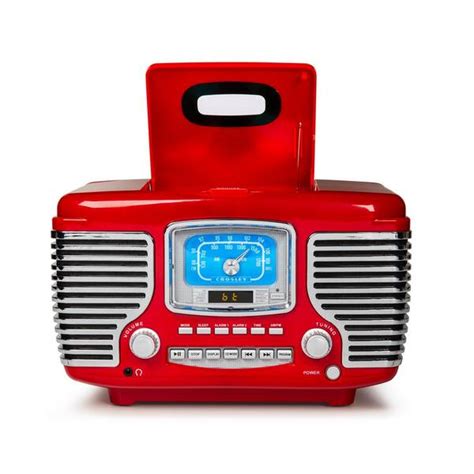 Crosley Corsair Radio Cd Player In Red Cr612b Re The Home Depot