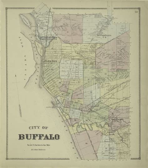 Buffalo Ny Vintage Map Circa 1866 Buffalo New York Map Vintage Map
