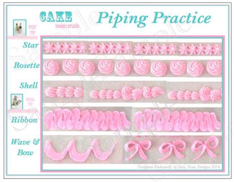 Cake decorating tools buttercream icing practice sheets. Items similar to Piping Practice Placemat. Printable Icing ...