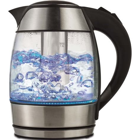 brentwood kt bk glass tea kettle  tea infuser