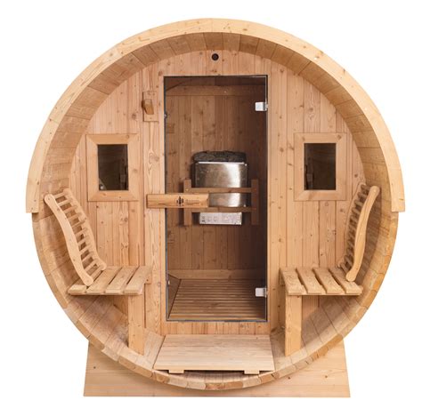 Thermowood Barrel Sauna With Porch 6 Person