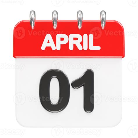 April Month Calendar Icon 3d Rendering Illustration 29730328 Png