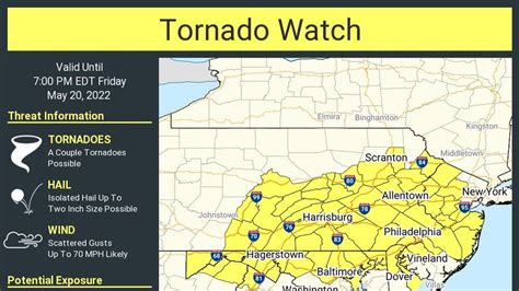 Nws Tornado Watch Issued For Part Of Northeast Pa Heat To Follow