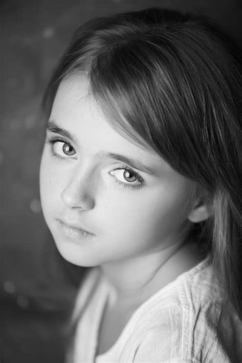 Portrait Of Beautiful Teen Girl Black And White Photography Stock Image
