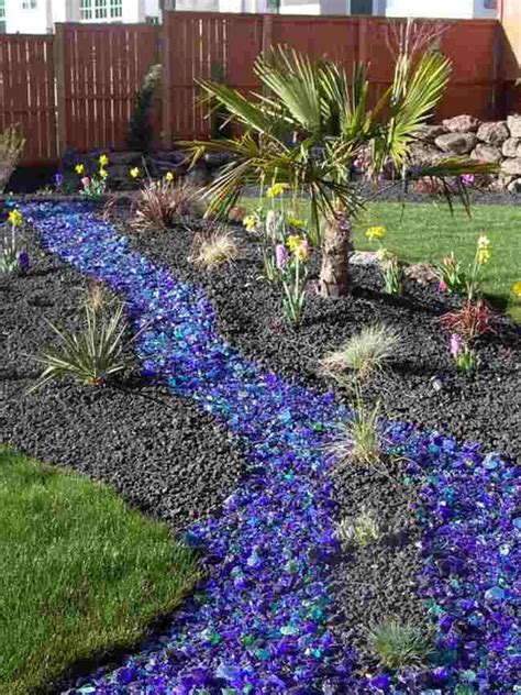 Blue Colored Landscape Rocks Landscaping With Rocks Beautiful Gardens Outdoor Gardens