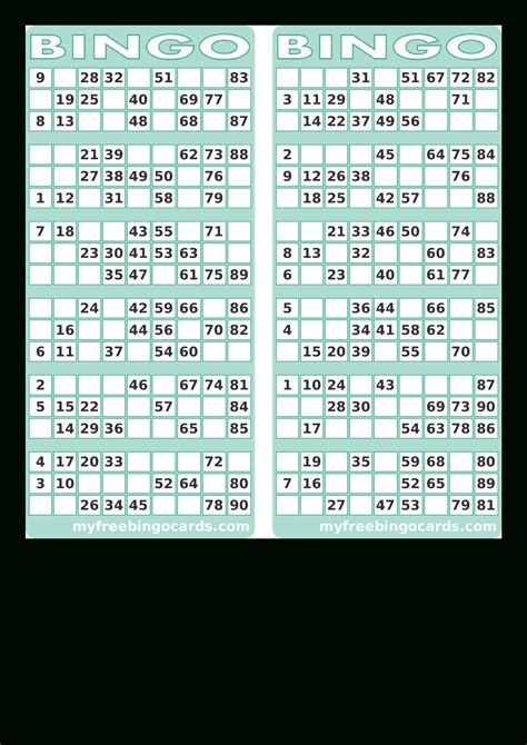 You can use this tool to generate bingo cards with a call list and print up to 9 pages of cards. Free Printable Bingo Card Template - Set Your Plan & Tasks ...