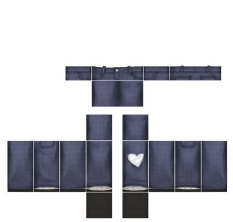 Y2k Valentine Hearts Thrifted Jeans Roblox Template In 2022 Clothing