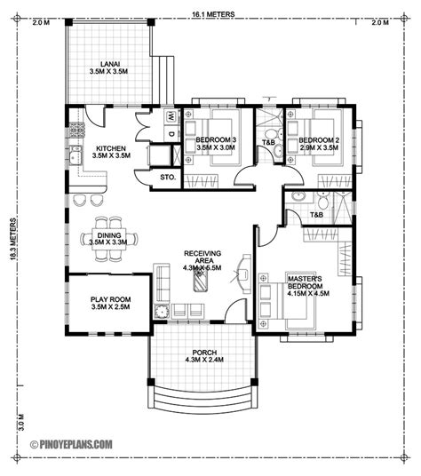 Three Bedroom Bungalow House Design Pinoy Eplans