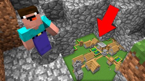 Minecraft Noob Found Village Underground Youtube